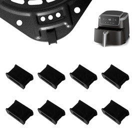 ALJ 8PCS Air Fryer Silicone Rubber Bumpers for Ninja 5QT AF141 4-in-1 Air Fryer Pro, Upgraded Silicone Rubber Tabs Pads Tips Feet Sides Parts Stoppers Spacers Supports for Ninja Air Fryers