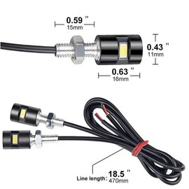 2PCS License Plate Light, License Tag Screw Bolt LED 12V White Waterproof/Rainproof, Black Aluminium Light Holder Tag Lights Legal for Car Motorcycle Truck RV ATV Bike