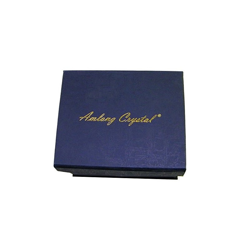Amlong Crystal Desktop Collection Crystal Pen Holder, Blue