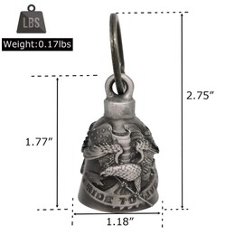 Dream Apparel Motorcycle ride bell for bikers,heavy spirit bells accessory and key chain for luck (DBL18-L ride to live)