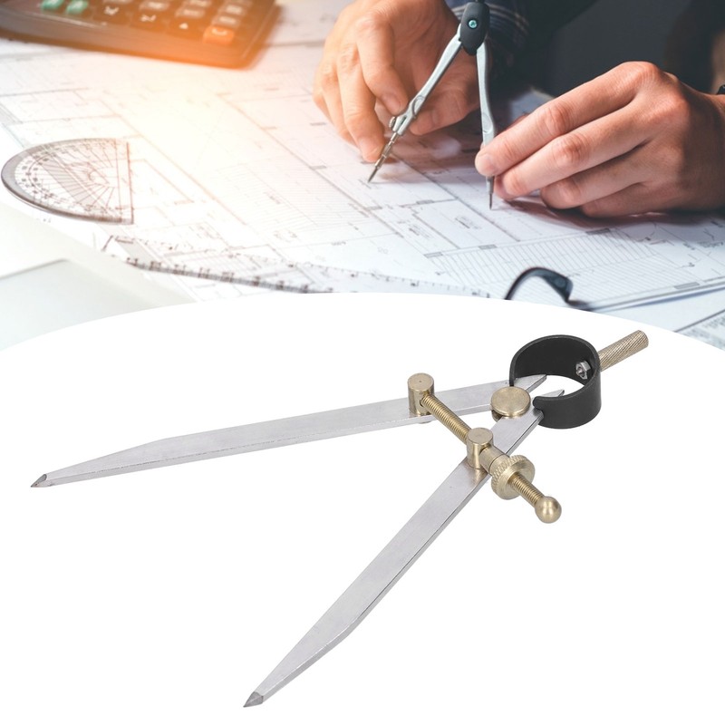 Spacing Gauge Adjustable Wing Divider Leather Craft Drawing Compasses Woodworking