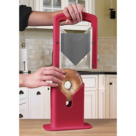 Hoan Hoan The Original Bagel Guillotine Universal Slicer, 9.25-Inch, Red