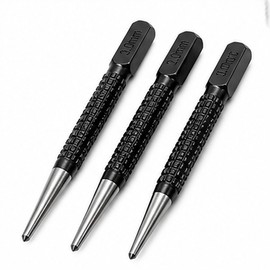 3-Piece Center Punch Set – 1.5 mm, 2.0 mm & 3.0 mm High Carbon Steel Marking Punches for Wood, Metal, Aluminum & DIY Drilling