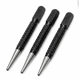 3-Piece Center Punch Set – 1.5 mm, 2.0 mm & 3.0 mm High Carbon Steel Marking Punches for Wood, Metal, Aluminum & DIY Drilling