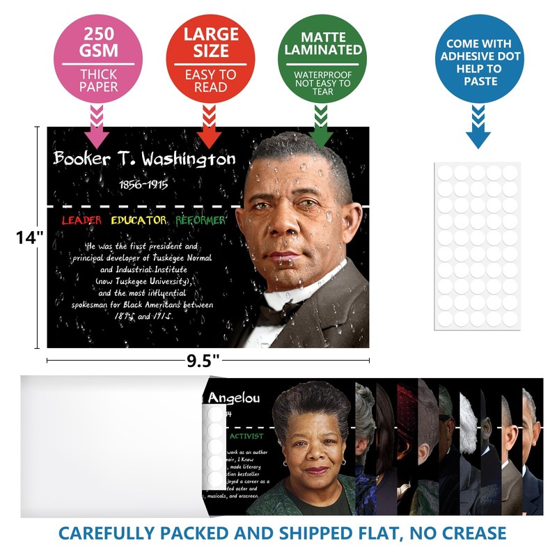 Arosche Black History Month Decorations Posters 10pc Famous African American
