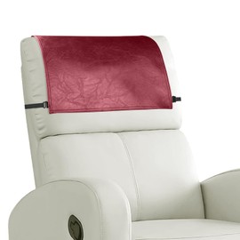 NZDWZDN Headrest Cover for Recliner Chair Recliner Headrest Protector with Elastic Straps Faux Leather Headrest Cover Couch Head Rest Covers for Furniture Sofa Protector 17 x 27In(Wine Red)
