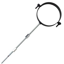 LANZZAS Flue Pipe Holder Set/Pipe Clamp – for Diameter 130 mm – Colour: Black – with Threaded Rods and Threaded Sleeve