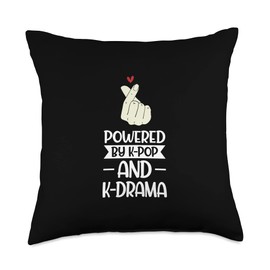 Powered by K-Pop and K-Drama K-Pop & K-Drama Throw Pillow