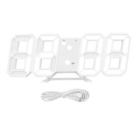 3D Led Digital Alarm Clock Decor Digital Clock Digital Wall Clock Smart White Electronic Calendar Temperature Clock Gift