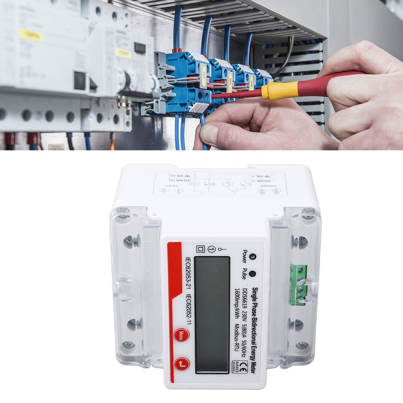 Electricity Meter 4P LCD Display Multifunctional RS485 Single Phase Bidirectional