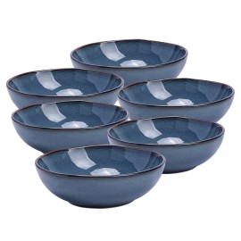 Organic Blue Irregular Stoneware Ceramic Cereal Bowls Dip Bowls Ice Bowls Yogurt Bowls 5.5in/9pz Dinnerware Setsogurtcolor: Blue 6pc 5.5in