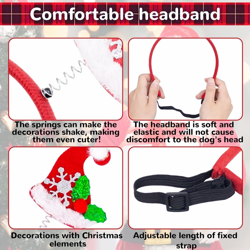 Christmas Dog Collar Set, Durable Dog Collar with Bow Cotton,