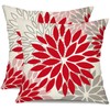 DFXSZ Red Pink Flower Pillow Covers 18x18 Inch Set of