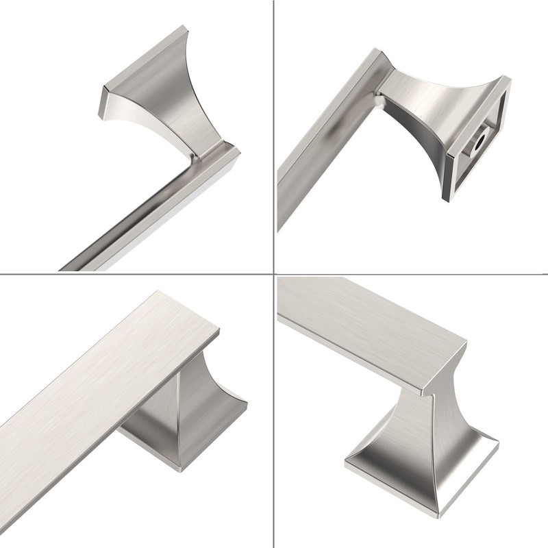 9BUILD 6 Pack 5 Inch Cabinet Handles Brushed Satin Nickel