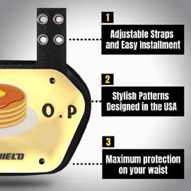 O Shield Football Back Plate, Adjustable Protective Backplate Football, High Impact Resistant Sports Equipment Accessories, Golden Chrome I.H.O.P. - Youth