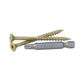 Proferred MAX Drive Professional Decking & Outdoors Wood Screws, Bronze SKT® Coating - 1500 Hour Salt Spray, #10 X 2-1/2",6 Lobe 25 Drive (240pcs with 1 Bit in Jar) Model Number: V56101