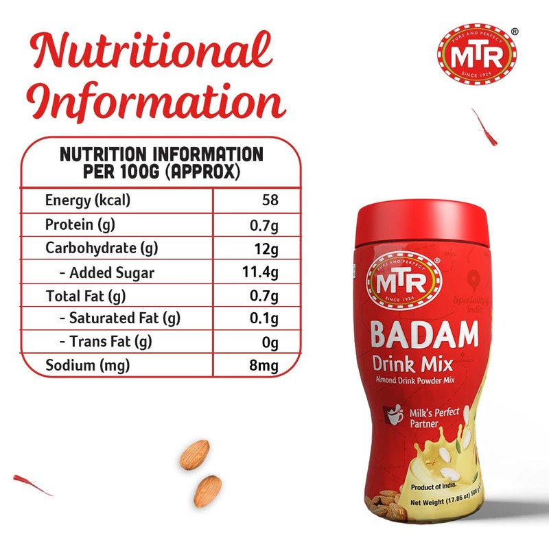 MTR Badam Drink Mix (500gm (Pack of 6))