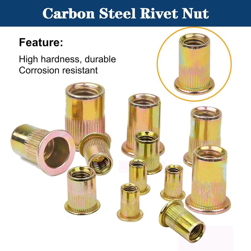 ZAMBASE Rivet Nut 1/2"-13 UNC 20Pcs Yellow Zinc Plated Finish