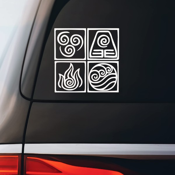 ATLA Nations Square Sticker Decal Notebook Car Laptop 5.5"x4.25" (White)