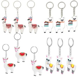 LiJuanWang Key Fob, Pack of 12 Alpaca Keychains, Alpaca Keyring, Party Bag for Children's Birthday, Decorative Animal Pendant, for Party Preferred School Carnival Reward Gift