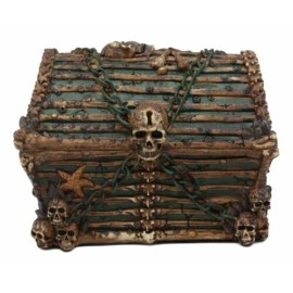 Ebros Pirate Davy Jones Skulls And Bones Treasure Chest Design Jewelry Box
