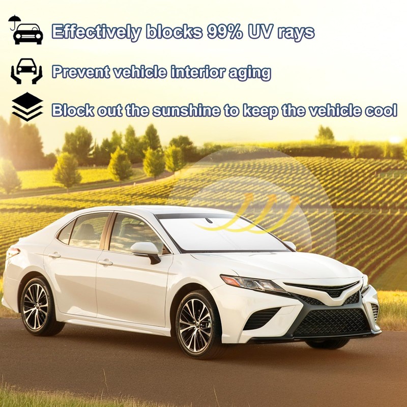 Windshield Sun Shade for 2018-2024 Toyota Camry Accessories Foldable Front
