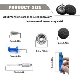 60PCS Car Roof Headliner Repair Kit, Auto Roof Snap Rivets Retainer for Interior Ceiling Cloth Fixing Repair Buckle with Installation Tool (Grid Black)