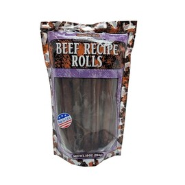 Natural Beef Recipe Rolls Dog Treats, Made in USA, 10 oz