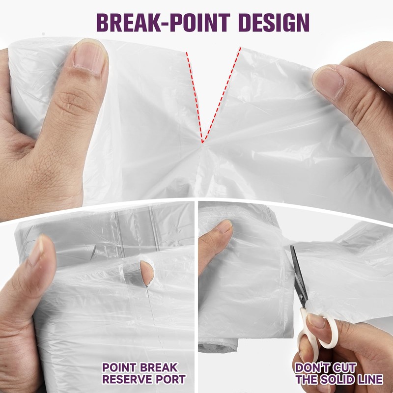 2.6-Gallon Trash Bags Heavy Duty - Heihaily Drawstring Kitchen Garbage