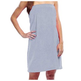 robesale Terry Cotton Towel Wrap for Women, Silver, One Size
