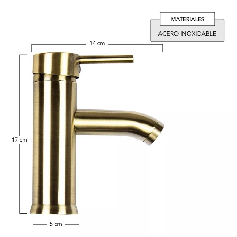 Cnx Mezcladora Monomando Para Lavabo Color Dorado