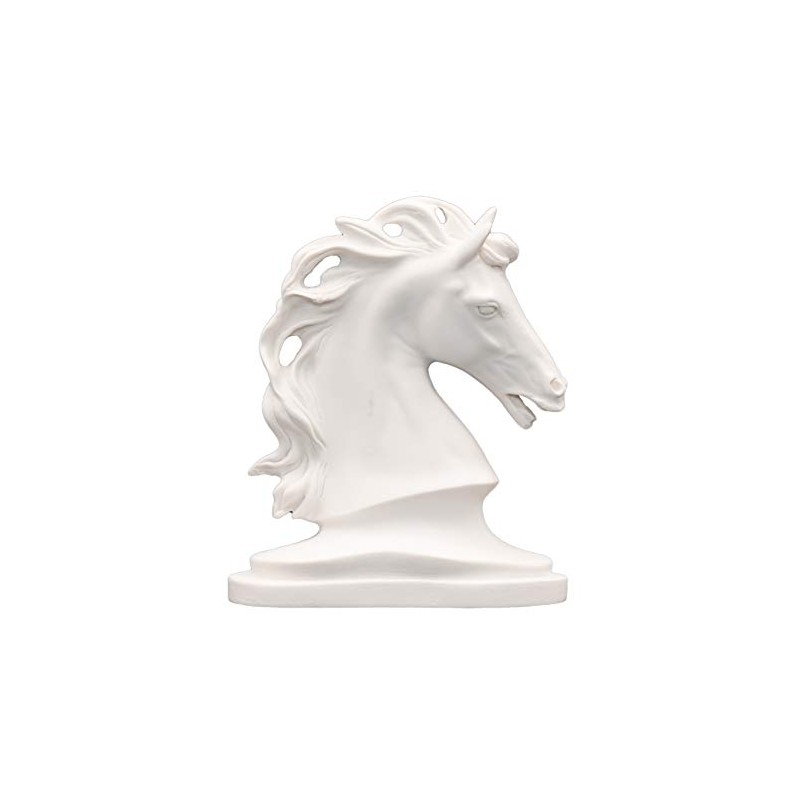 Handmade Alabaster Small Horse Head Bust Statue 5.0 in