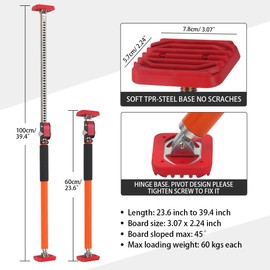 MOETER Cabinet Jack Support Pole, 3rd Hand System, 2 Pack Premium Steel Adjustable Rod, 23.6 to 39.4 Inches, 132 LB Capacity for Cabinet Cargo Bars Drywall