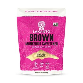 Lakanto Brown Monk Fruit Sweetener - Brown Sugar Substitute, Zero Calorie, Baking, Vegan, Keto Diet Friendly, Zero Net Carbs, Gluten Free, Sugar Replacement, Extract (Brown - 1 lb)