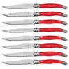 Laguiole By FlyingColors Steak Knife Set, Stainless Steel, Red Handles,