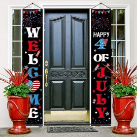 Blulu 2 Pcs 4Th Of July Banners For Outside Welcome Porch Sign Home De
