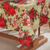 SASTYBALE Christmas Tablecloths Rectangular, Printed Xmas Table Cloth with Poinsettia