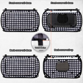 Portable Cat House Sets,Large Pop up Kennel Soft Pet Crates with Cat Carrier,Included Foldable Travel Little Box Pet Mattress Food Bowl 4 Stakes and Carrybag (Black&White)