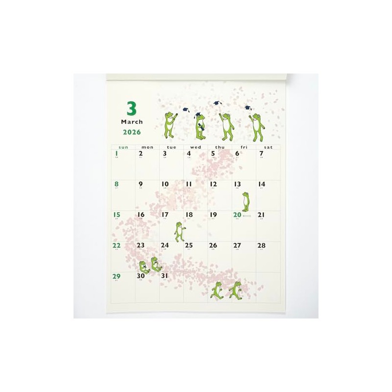 Greeting Life 2026 Calendar Frog Time Wall Hanging C-1671-MK