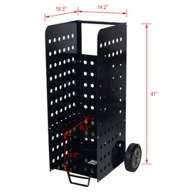 SVRCK Easily Transport Firewood with Heavy-Duty Rolling Cart, Durable Steel Construction, Smooth Rubber Wheels, Indoor/Outdoor Use, Black
