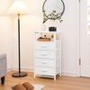 Yoobure Night Stand - LED White Nightstand with Charging Station,
