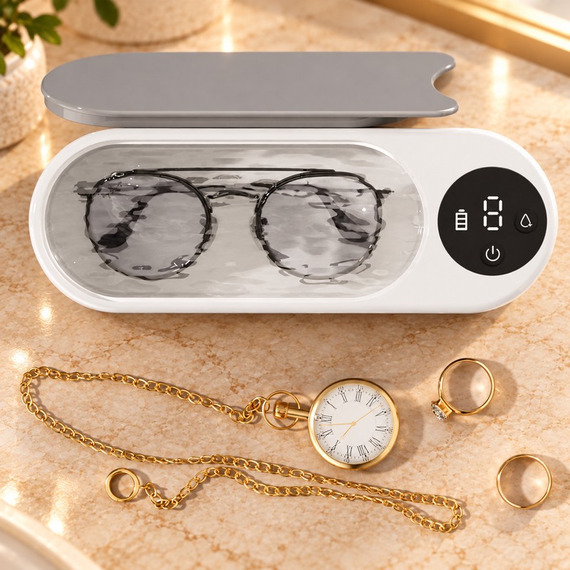 Portable Eyeglasses Cleaning Box for Glasses and Jewelry – Rechargeable