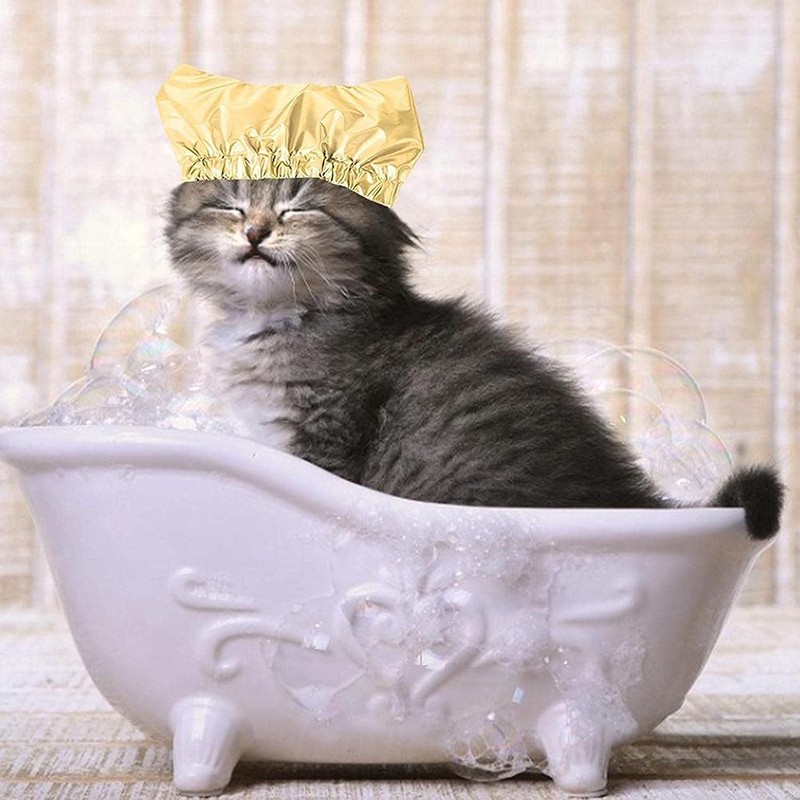 Pet Shower Caps, Swimming Cap for Cat Dog, Waterproof Bonnet,