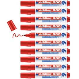Edding E 660 Dry Erase Marker Pens Bullet Tip Pack of 10 red