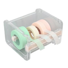1Pc Clear Visible Washi Packaging Tape Dispenser,Office Tape Holder,Tape Holder Organizer Desktop, DIY Sticker Roll Tape Cutter Holder,Storage Tape Cutting Multi Tape Dispenser,Washi Tape Dispenser