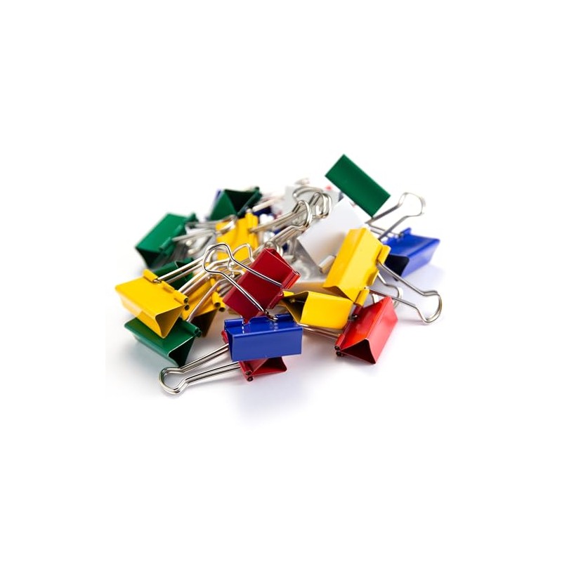 Officemate 31029 Binder Clips, Medium, Pack of 24, Assorted Colors