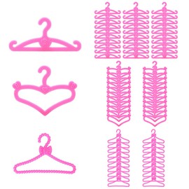 Miunana 70 Pcs Doll Hangers Set Clothes Hangers Kit for 11.5 Inch Girl Dolls Wardrobe Closet Accessories