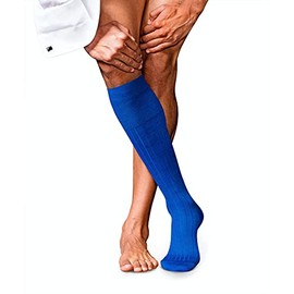 FALKE Men's No. 2 M Kh Cashmere Long Plain 1 Pair Knee-High Socks, Blue Olympic 6940, 7-8