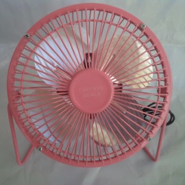 Checkys Deals 4 inch metal usb powered fan office computer desk portable PINK