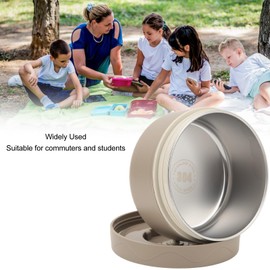 420ml 304 Stainless Steel Double Layer Portable Round Shape Thermal Lunch Container, Insulated Food Container, Heat Insulation Cooker, Portable Thermal Lunch Container Insulated